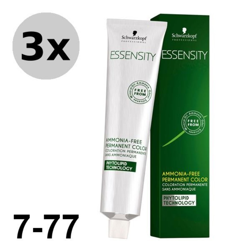 Essensity 7-77 Blond moyen cuivré extra - 3x60ml Essensity 7-77 Blond moyen cuivré extra - 3x60ml