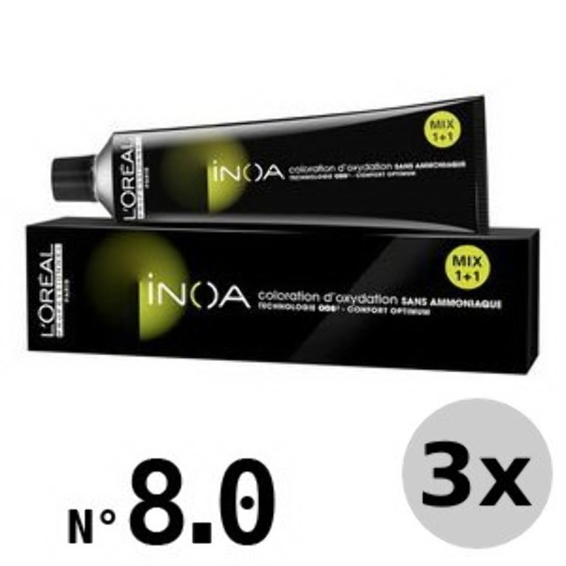 Inoa Blond clair ultra profond 8.0 - 3x60ml Inoa Blond clair ultra profond 8.0 - 3x60ml