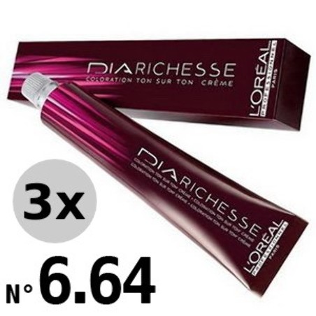 DiaRichesse 6.64 Blond foncé rouge cuivré - 3x50ml